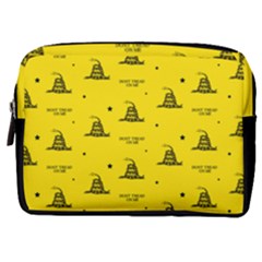 Gadsden Flag Don t Tread On Me Yellow And Black Pattern With American Stars Make Up Pouch (medium)