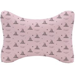 Gadsden Flag Standard Color Pink Gadsden Flag Pattern3 Stars K Gadsden Flag Pattern3 Black Background Seat Head Rest Cushion by snek