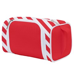 Candy Cane Red White Line Stripes Pattern Peppermint Christmas Delicious Design Toiletries Pouch by genx
