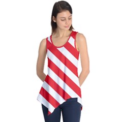 Candy Cane Red White Line Stripes Pattern Peppermint Christmas Delicious Design Sleeveless Tunic by genx