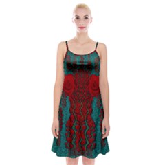 Lianas Of Roses In The Rain Forrest Spaghetti Strap Velvet Dress by pepitasart