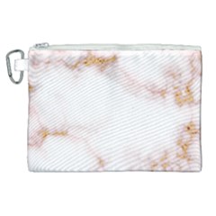 Pink And White Marble Texture With Gold Intrusions Pale Rose Background Canvas Cosmetic Bag (xl) by genx