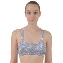 Silver And White Glitters Metallic Finish Party Texture Background Imitation Line Them Up Sports Bra