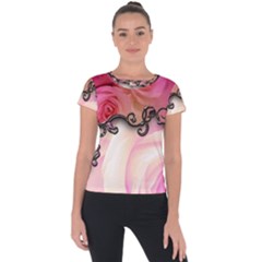 Decorative Elegant Roses Short Sleeve Sports Top  by FantasyWorld7