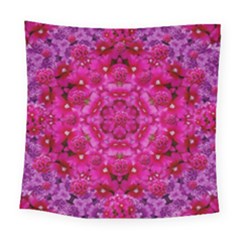 Flower Suprise To Love And Enjoy Square Tapestry (large) by pepitasart