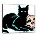 Black Cat & Halloween Skull Canvas 24  x 20  (Stretched) View1