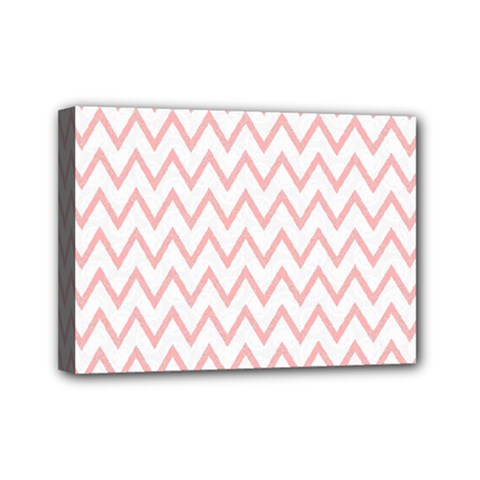 Chevrons Roses Mini Canvas 7  X 5  (stretched) by kcreatif