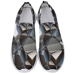 Triangles Polygon Color Silver Uni Men s Slip On Sneakers by Wegoenart