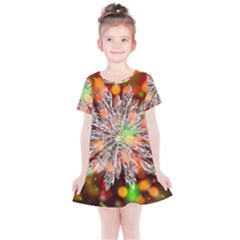 Ice Crystal Crystal Snowflake Bokeh Kids  Simple Cotton Dress by Wegoenart