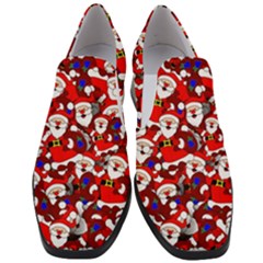Nicholas Santa Christmas Pattern Women Slip On Heel Loafers
