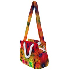 Color Background Structure Lines Rope Handles Shoulder Strap Bag by Wegoenart