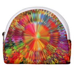 Kaleidoscope Mandala Color Horseshoe Style Canvas Pouch by Wegoenart