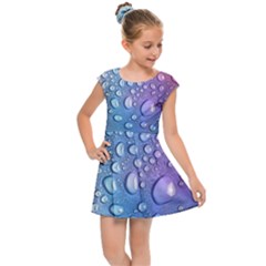 Drop Of Water Rainbow Wet Liquid Kids  Cap Sleeve Dress by Wegoenart