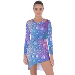 Drop Of Water Rainbow Wet Liquid Asymmetric Cut-out Shift Dress by Wegoenart