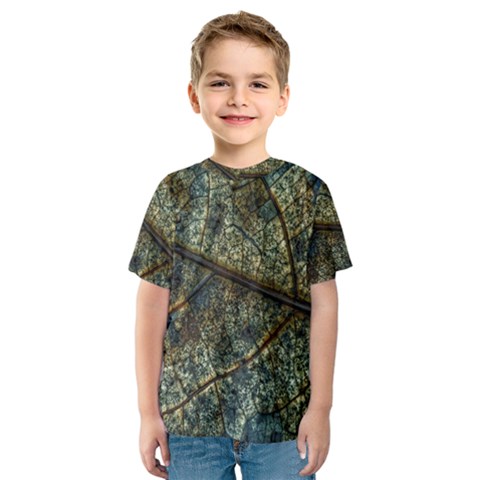 Leaf Leaves Fall Foliage Structure Kids  Sport Mesh Tee by Wegoenart