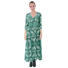 Sea And Florals In Deep Love Button Up Maxi Dress