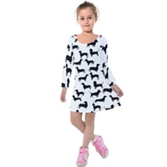 Dachshunds! Kids  Long Sleeve Velvet Dress by ZeeBee