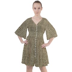 Wood In The Forest And Stars Mandala Boho Button Up Dress by pepitasart