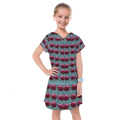 Forest Roses On Decorative Wood Kids  Drop Waist Dress by pepitasart