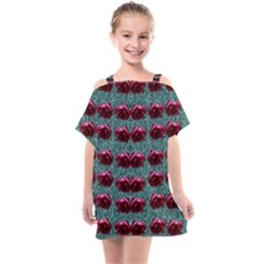 Forest Roses On Decorative Wood Kids  One Piece Chiffon Dress by pepitasart