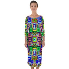 Ab 95 Quarter Sleeve Midi Bodycon Dress by ArtworkByPatrick