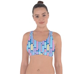 Background Wallpaper Block Pattern Cross String Back Sports Bra by Vaneshart