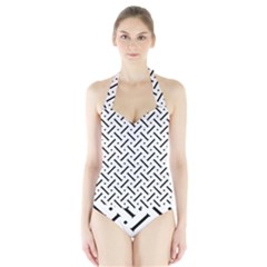 Design Repeating Seamless Pattern Geometric Shapes Scrapbooking Halter Swimsuit by Vaneshart