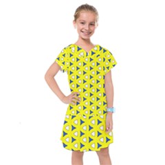 Pattern Yellow Pattern Texture Seamless Modern Colorful Repeat Kids  Drop Waist Dress