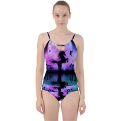 Wonderful Unicorn With Fairy In The Night Cut Out Top Tankini Set by FantasyWorld7