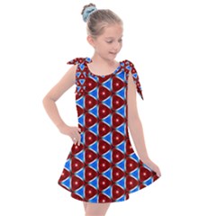Pattern Triangles Seamless Red Blue Seamless Pattern Texture Seamless Patterns Repetition Kids  Tie Up Tunic Dress by Vaneshart