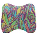 Feathers Pattern Velour Head Support Cushion View1