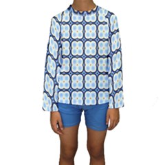 Pattern Design Art Scrapbooking Geometric Cubes Kids  Long Sleeve Swimwear by Vaneshart