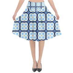 Pattern Design Art Scrapbooking Geometric Cubes Flared Midi Skirt