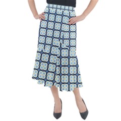 Pattern Design Art Scrapbooking Geometric Cubes Midi Mermaid Skirt by Vaneshart