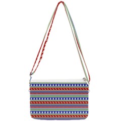 Christmas Color Stripes Pattern Double Gusset Crossbody Bag by Vaneshart