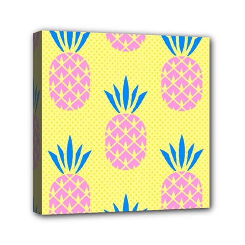 Summer Pineapple Seamless Pattern Mini Canvas 6  X 6  (stretched) by Sobalvarro