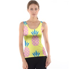 Summer Pineapple Seamless Pattern Tank Top by Sobalvarro