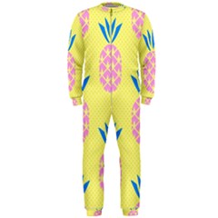 Summer Pineapple Seamless Pattern Onepiece Jumpsuit (men)  by Sobalvarro