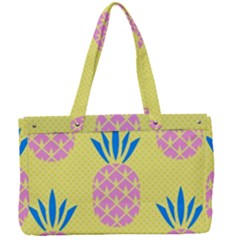 Summer Pineapple Seamless Pattern Canvas Work Bag by Sobalvarro