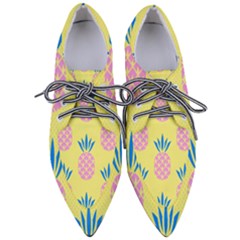Summer Pineapple Seamless Pattern Women s Pointed Oxford Shoes by Sobalvarro