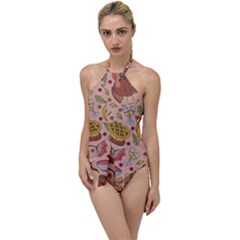Thanksgiving Pattern Go With The Flow One Piece Swimsuit by Sobalvarro