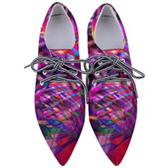 Wave Lines Pattern Abstract Women s Pointed Oxford Shoes by Alisyart