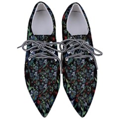 Watercolor Flowers On Black Women s Pointed Oxford Shoes by bloomingvinedesign