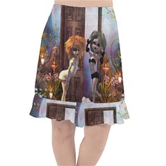 Cute Dark Fairys With Cat Fishtail Chiffon Skirt by FantasyWorld7