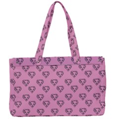 Heart Face Pink Canvas Work Bag by snowwhitegirl