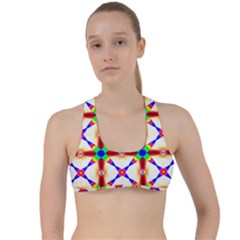 Rainbow Pattern Criss Cross Racerback Sports Bra