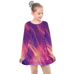 Abstrait Lumière Kids  Long Sleeve Dress by kcreatif
