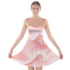 Pink Marble Print Strapless Bra Top Dress by designsbymallika