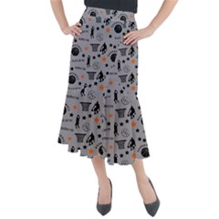 Slam Dunk Basketball Gray Midi Mermaid Skirt by mccallacoulturesports