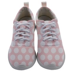 Pink And White Polka Dots Mens Athletic Shoes by mccallacoulture